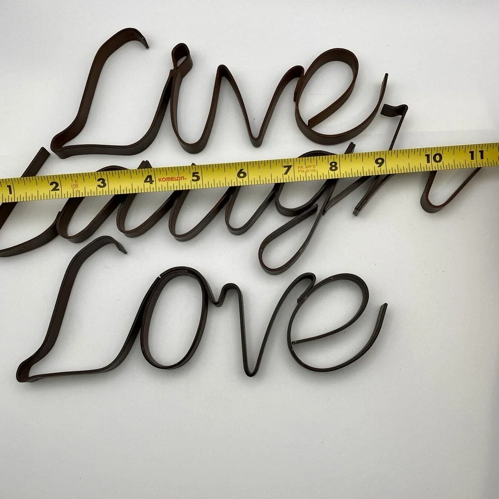 Live Love Laugh‎ Brown Metal Wall Hanging Weathered Rustic